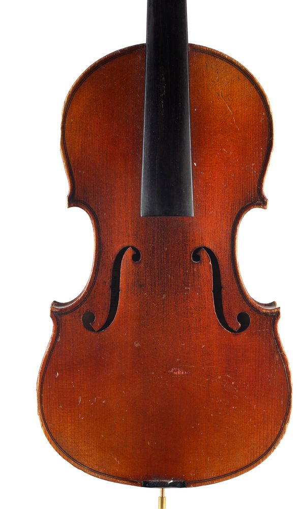 A three-quarter sized violin, labelled copie de Antonius Stradiuarius (over 100 years old)