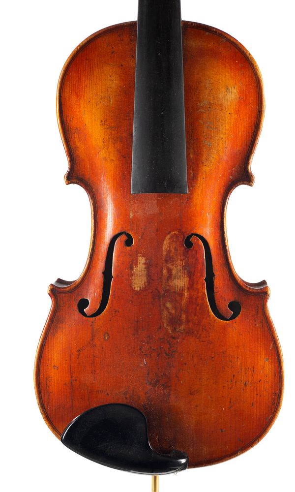 A violin, labelled Jacobus Stainer