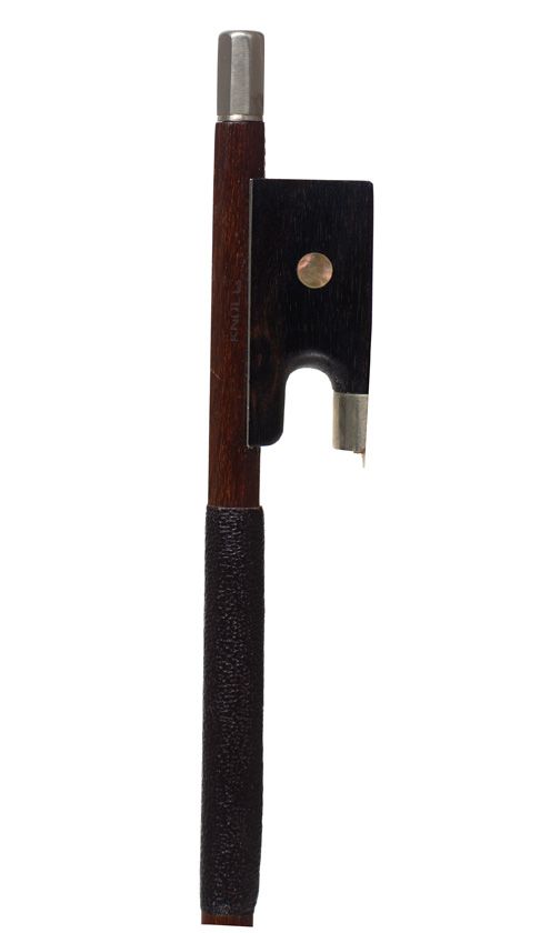 A child's nickel-mounted violin bow, stamped Knoll