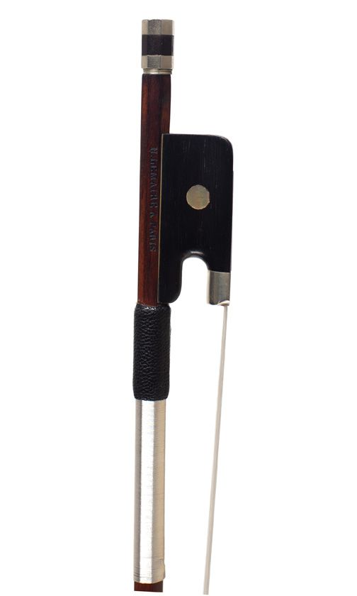 A nickel-mounted violin bow, Workshop of Jerome Thibouville-Lamy, Mirecourt