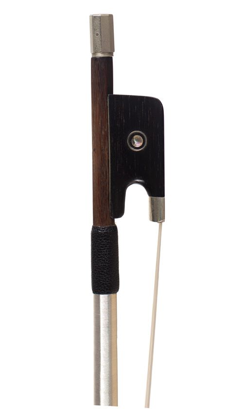 A nickel-mounted violin bow for Cuniot-Hury, Mirecourt