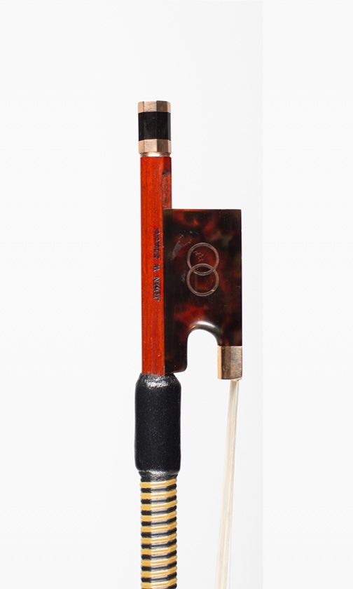 A gold and tortoiseshell-mounted violin bow by John W. Stagg, Bristol