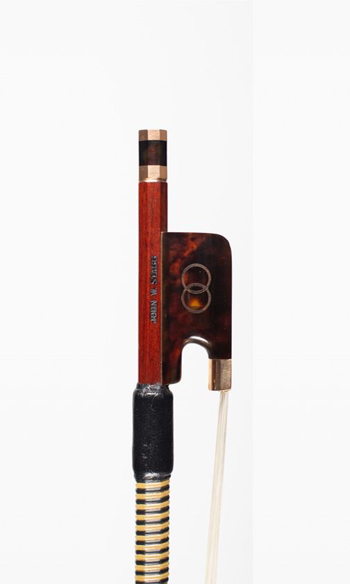 A gold and tortoiseshell-mounted violin bow by John W. Stagg, Bristol