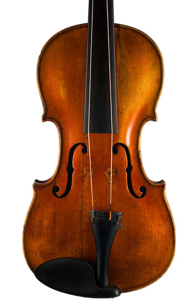 A violin, labelled Jacobus Stainer