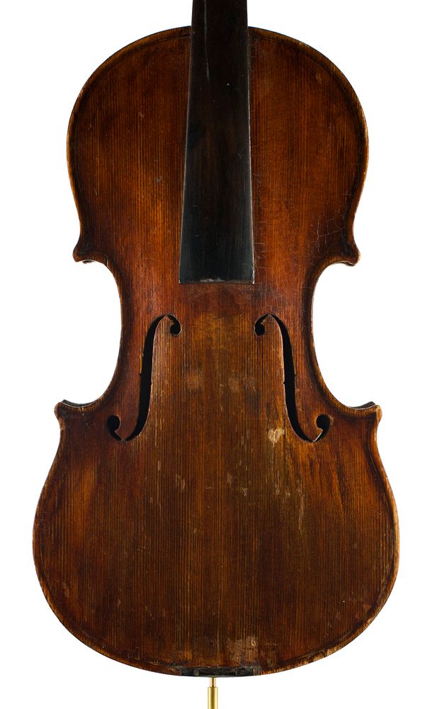 A violin, labelled Aubry Dugarde