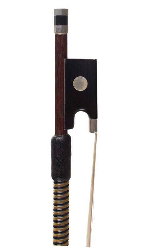 A nickel-mounted violin bow, circa 1920