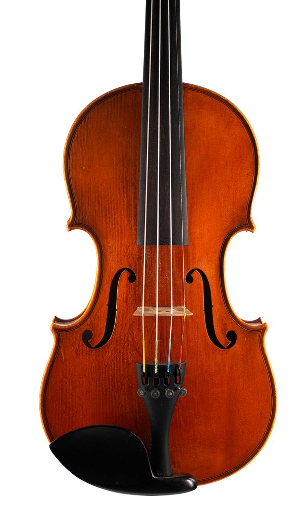A contemporary three-quarter sized violin