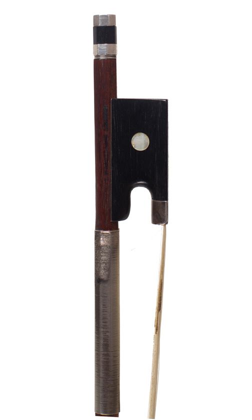 A silver-mounted violin bow by Christoph Friedrich Wunderlich, Leipzig, circa 1920