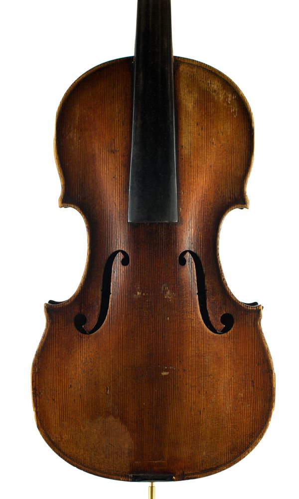 A violin, stamped Duke London.