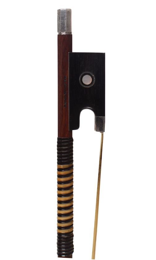 A silver-mounted viola bow by W. E. Hill & Sons, London