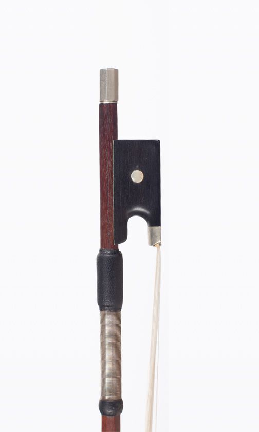 A nickel-mounted violin bow, France, circa 1900