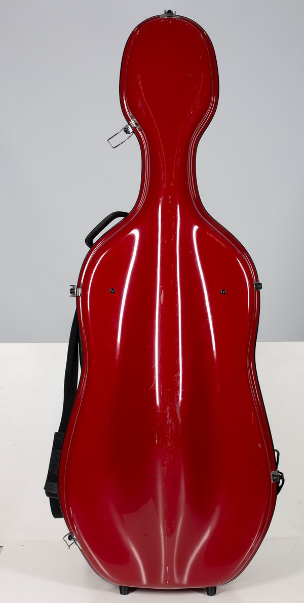 A cello case, branded Gewa