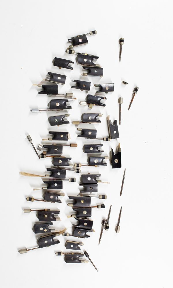 Thirty-four violin frogs, various sizes