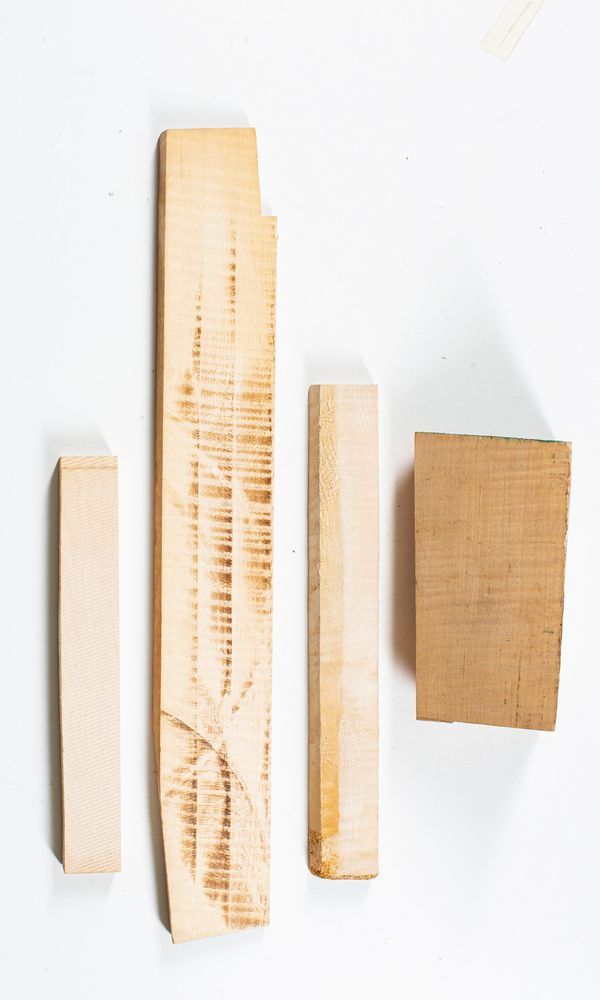Four pieces of maple