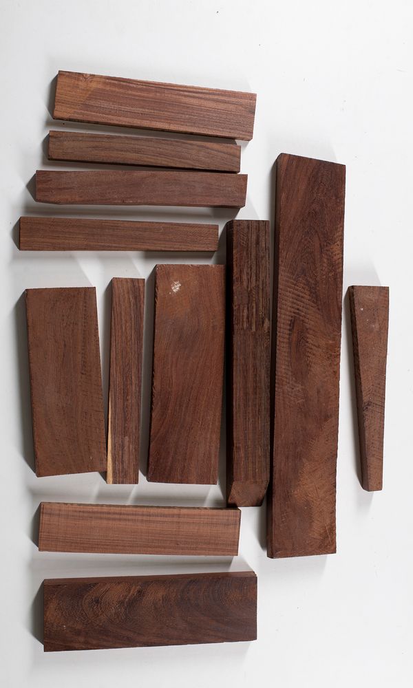 Twelve pieces of rosewood