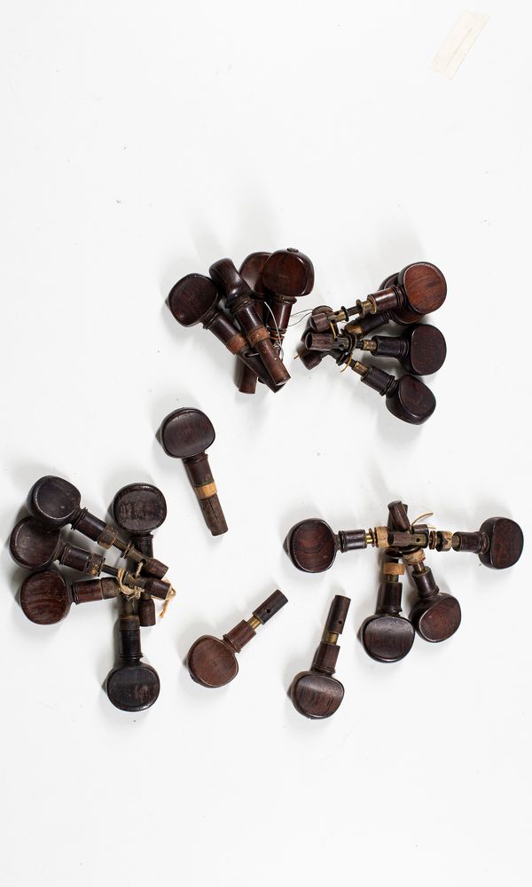 Twenty mechanical cello pegs