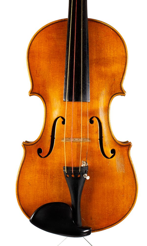 A violin, labelled Antonius Stradiuarius Cremonensis