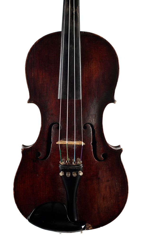 A violin, labelled Longman & Broderip