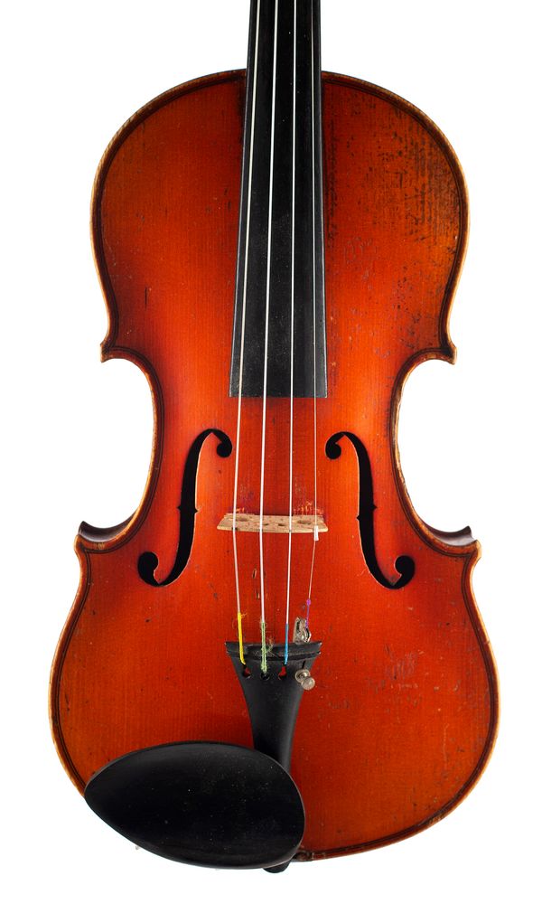 A violin, labelled Schuster & Co.,