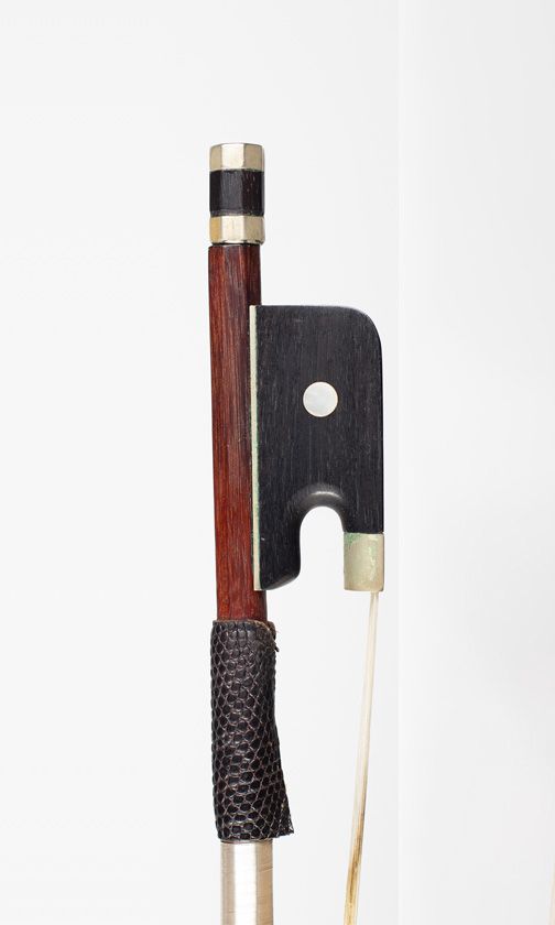 A nickel-mounted cello bow, probably Knopf Family, Germany, circa 1860