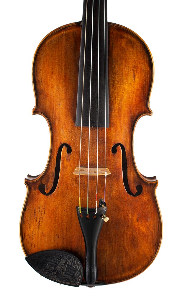 A violin, labelled Frantisek Zalud