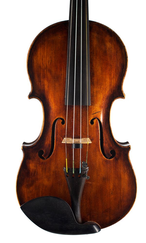 A violin, labelled J. W. Watkinson, Birkenhead