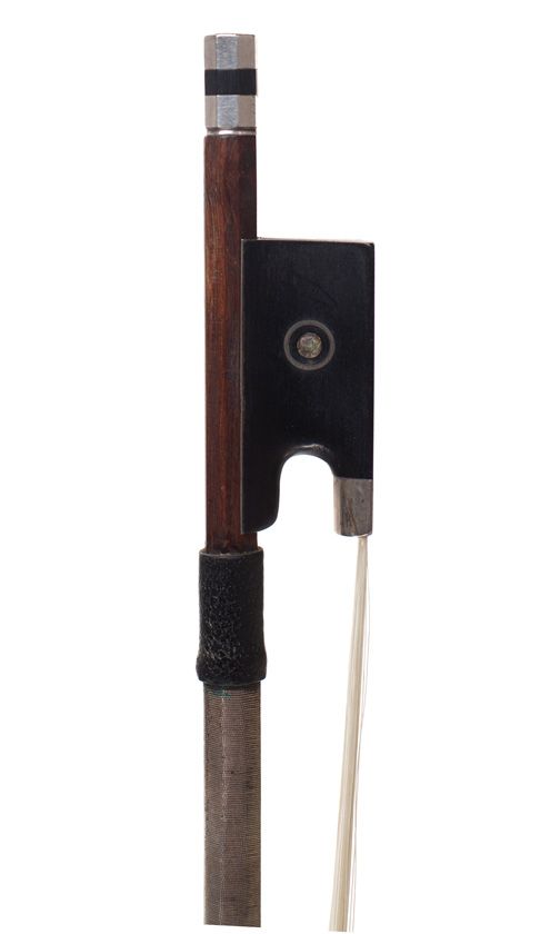 A silver-mounted violin bow, stamped Penzel
