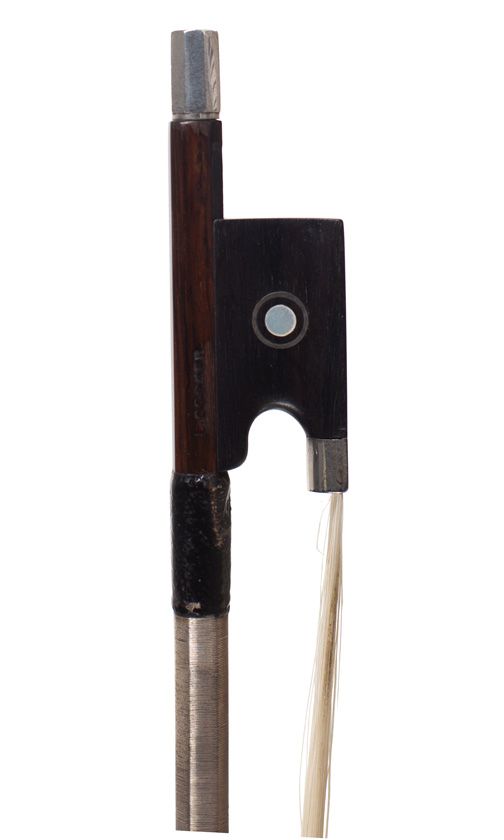 A silver-mounted viola bow, stamped L. Cocker