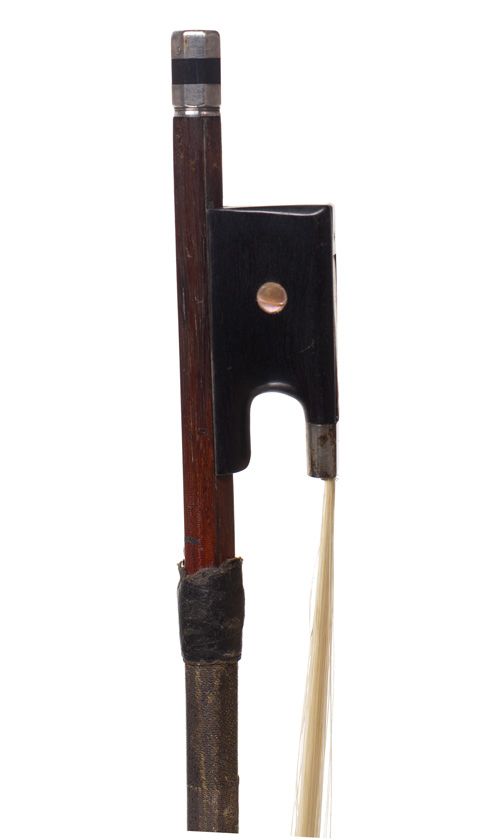 A silver-mounted violin bow, stamped Jerome Thibouville Lamy