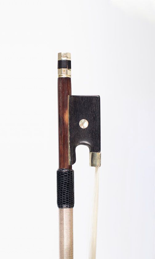 A nickel-mounted violin bow, France, circa 1890