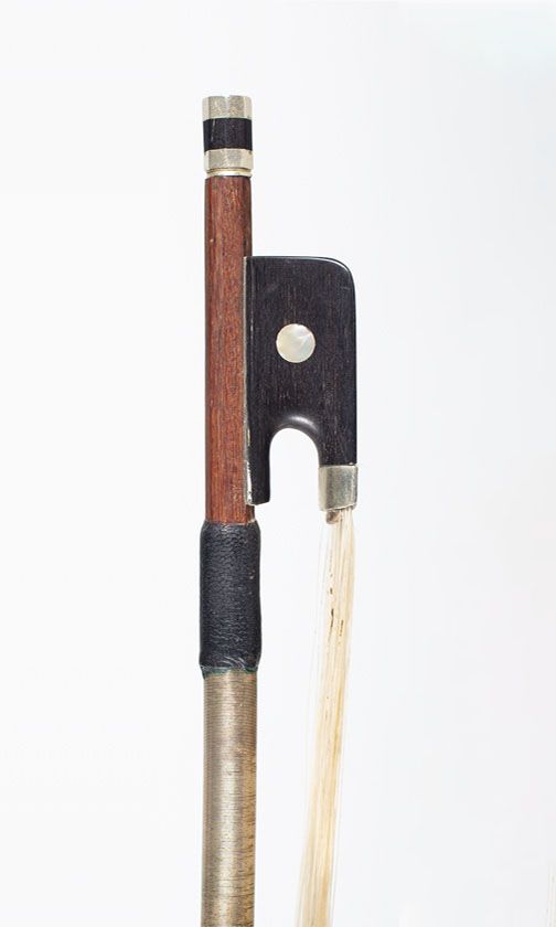 A nickel-mounted violin bow, France, circa 1940