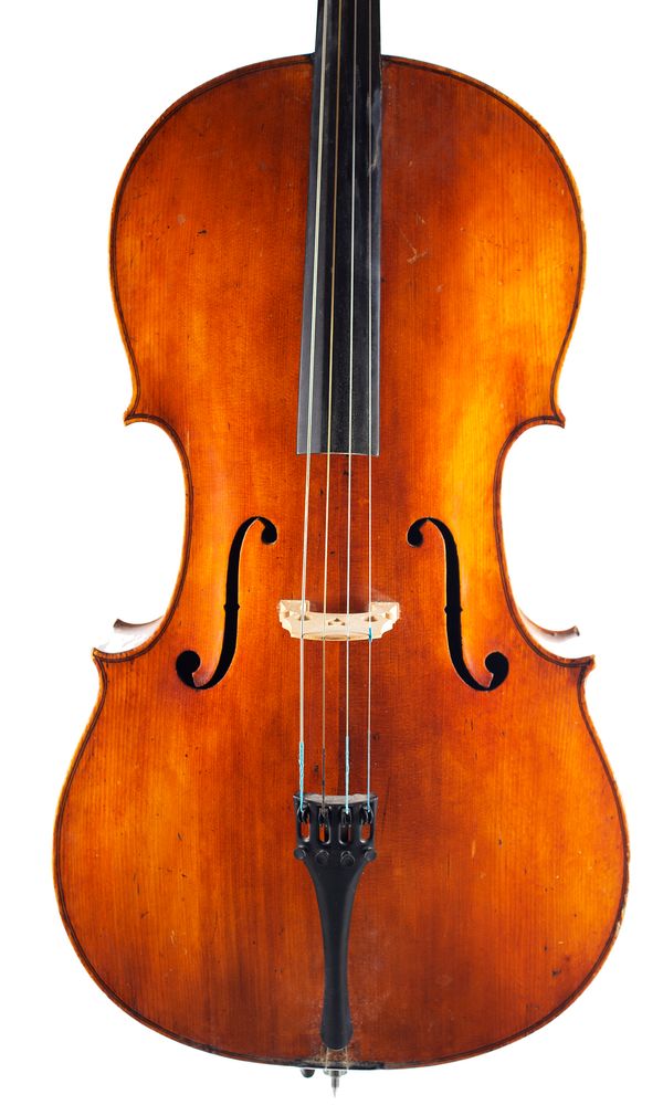 A cello, labelled Joannes Franciscus Pressenda