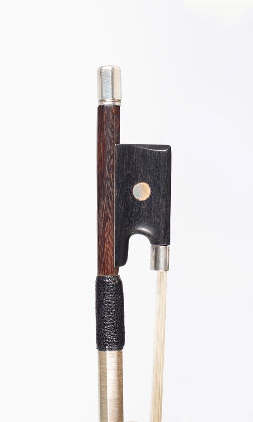 A nickel-mounted violin bow by Cuniot-Hury, France, circa 1910