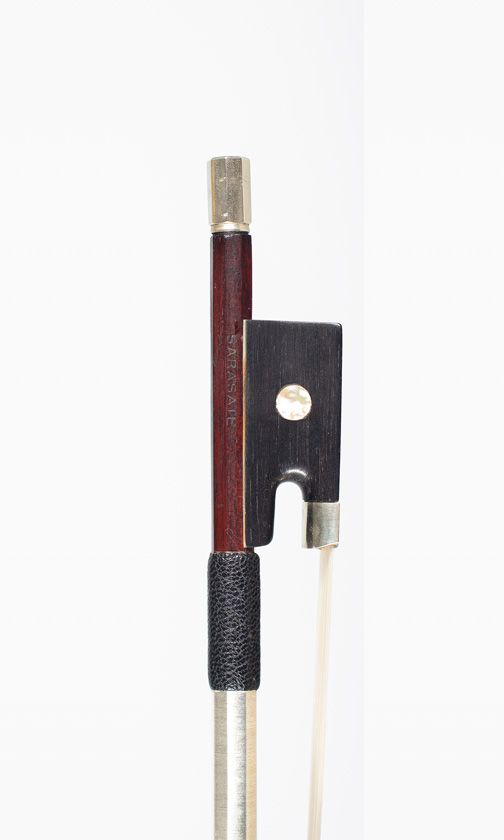 A nickel-mounted violin bow, Mirecourt, circa 1900 over 100 years old