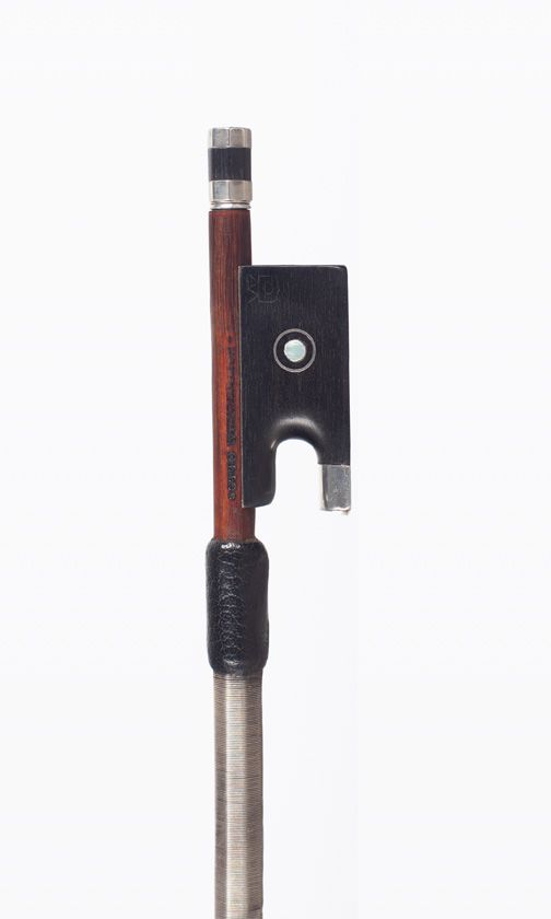 A silver-mounted violin bow by Otto Wunderlich