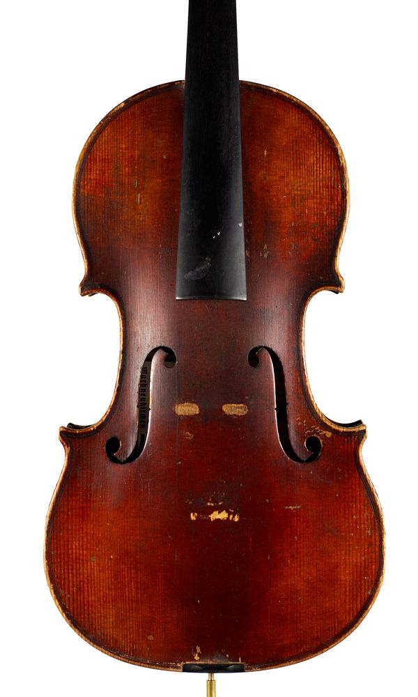 A violin, labelled Theodor Berger