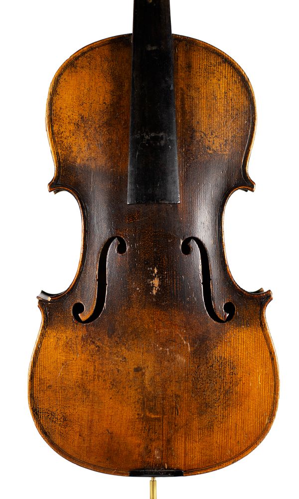 A violin, labelled Model Stradivarius