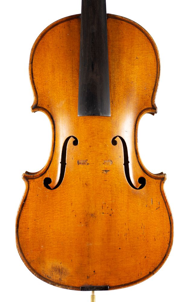 A violin, labelled Beare & Sons