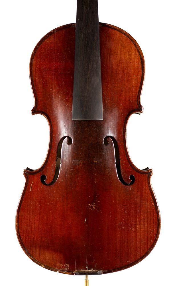 A violin, labelled Nikolaus Amatus