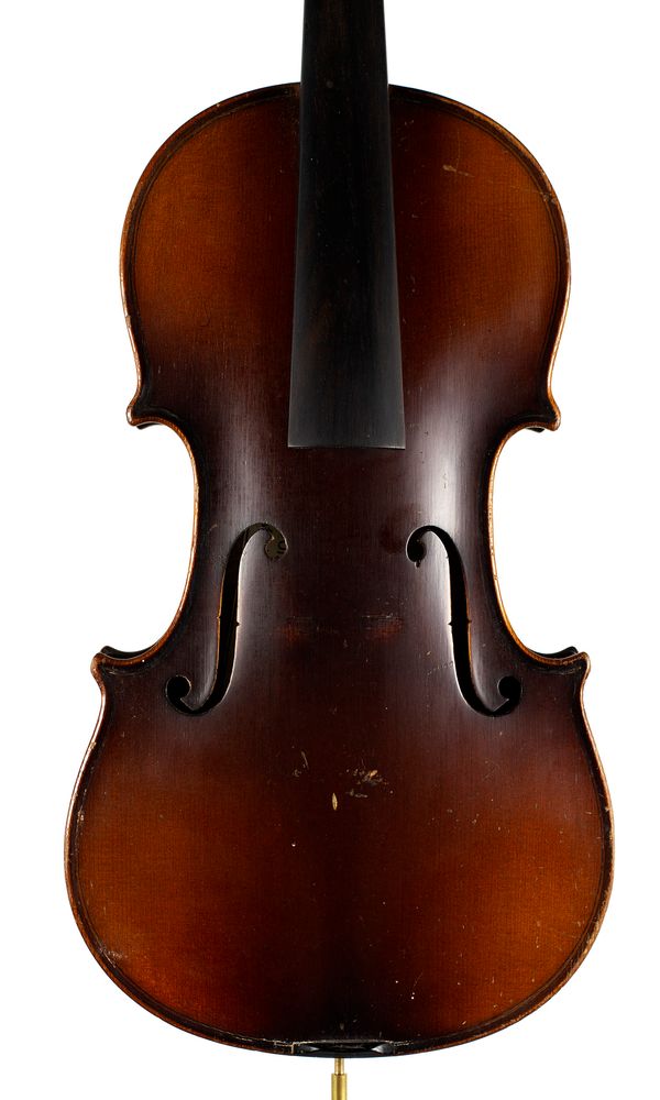 A seven-eighths sized violin, labelled Dölling's Violine