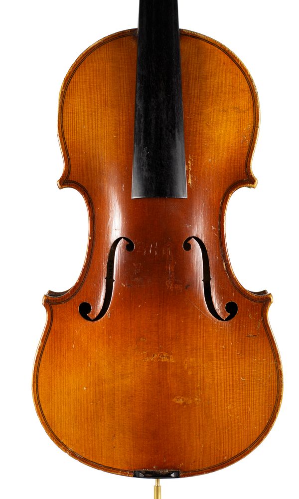 A three-quarter sized violin, labelled Jerome-Thibouville-Lamy