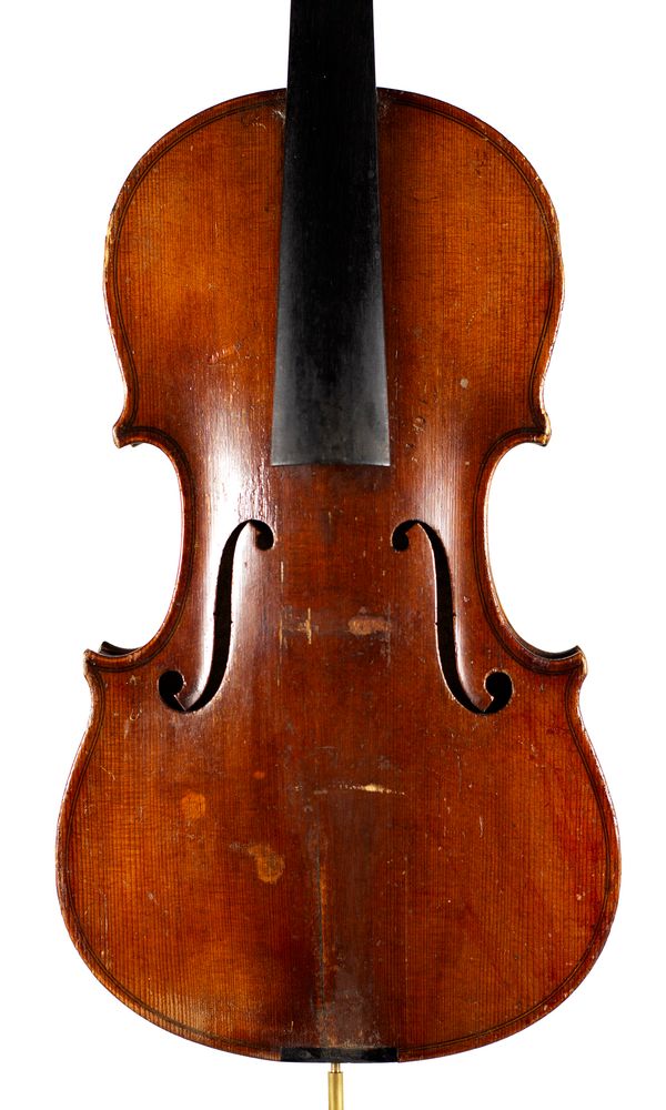A violin, labelled Jul. Heinr. Zimmermann