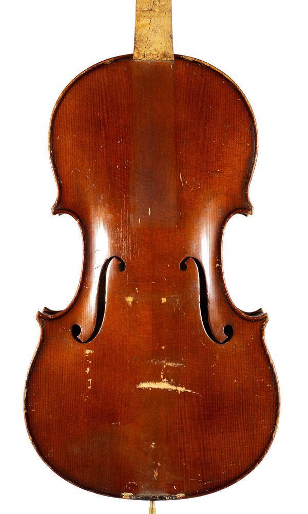 A violin, labelled Leon Paroche circa 1900