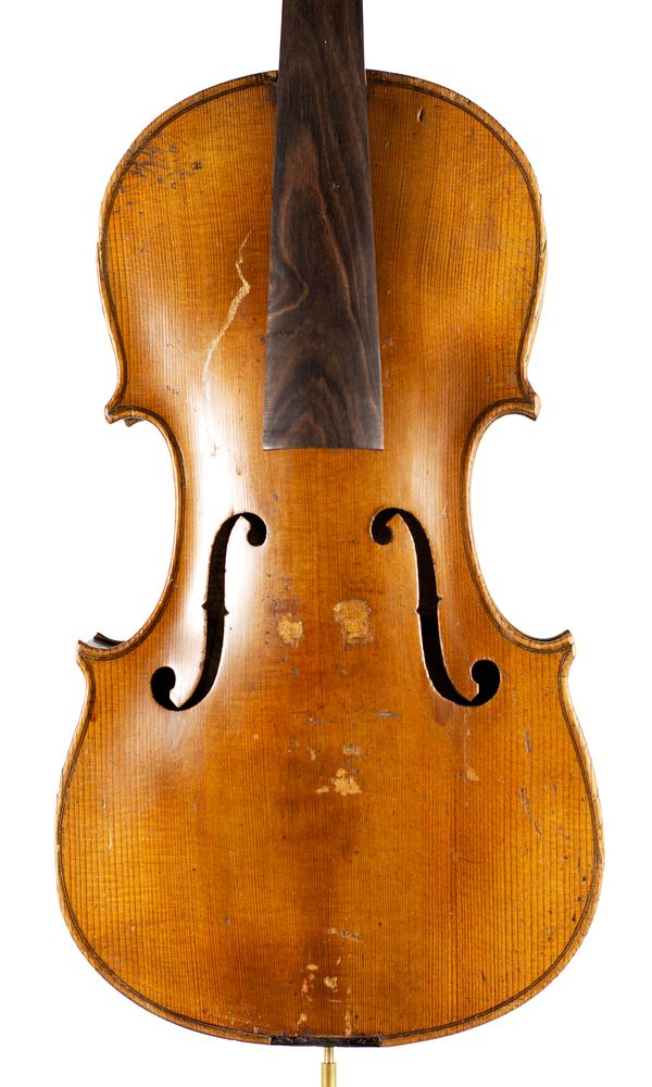 A violin, labelled Antonius Stradiuarius circa 1900