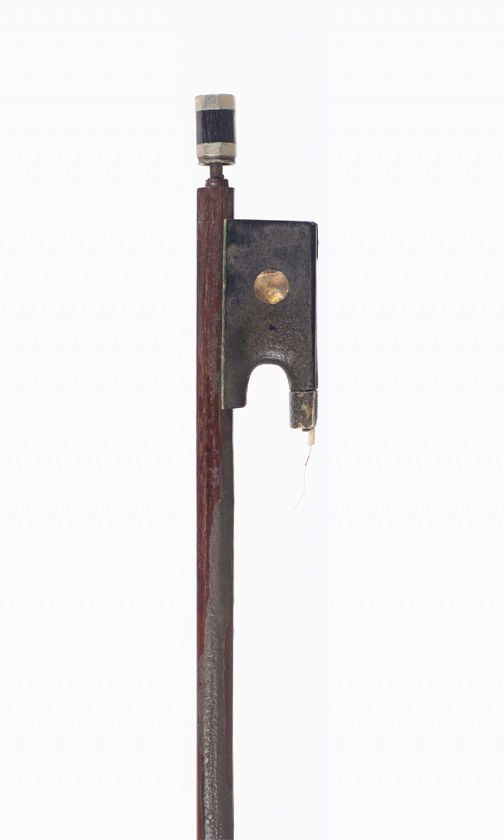 A nickel-mounted violin bow, unbranded