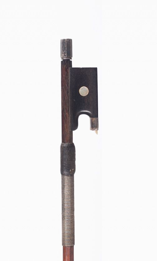 A silver-mounted violin bow, unbranded