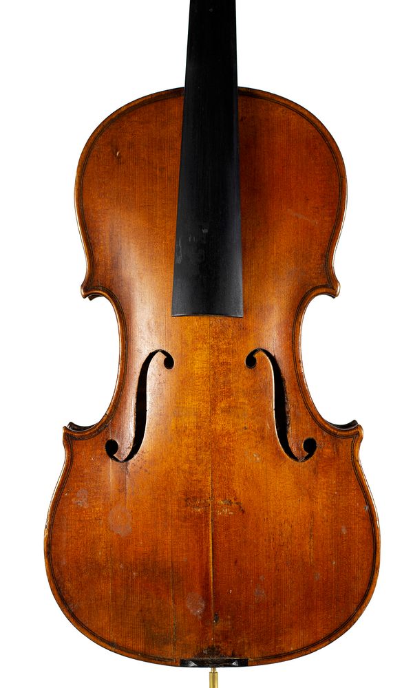 A violin, labelled A. Osmanek, Schonbach