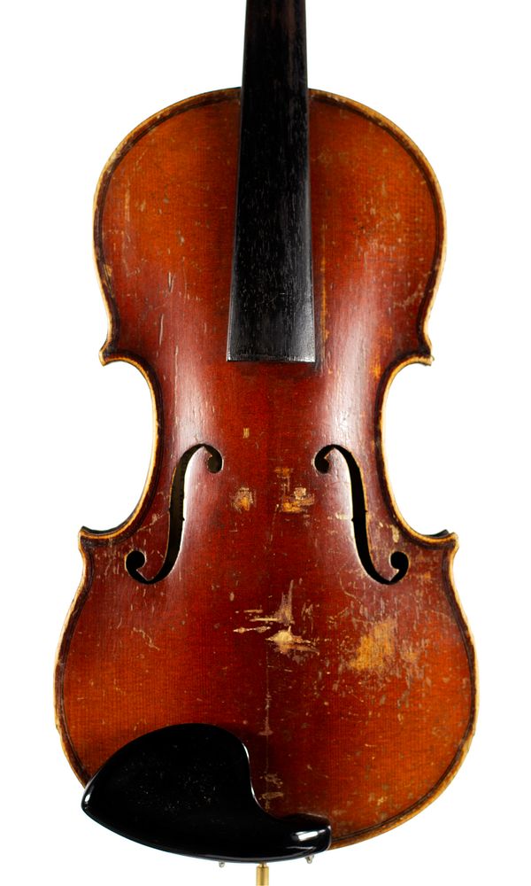 A three-quarter sized violin, labelled Antonius Stradiuarius