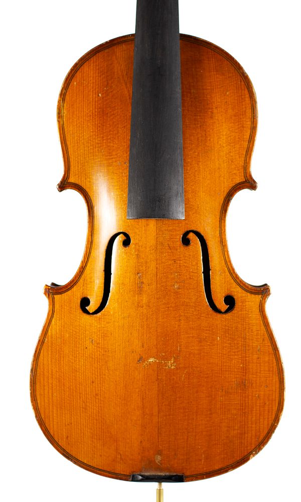 A three-quarter sized violin, labelled E. R. Schmidt & Co.