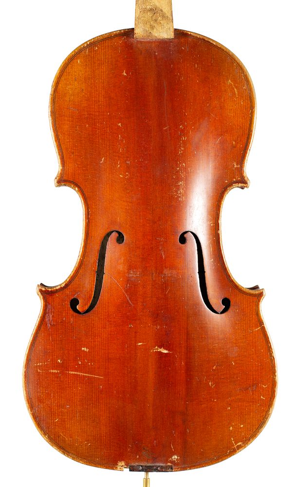 A violin, labelled Copy of Antonius Stradivarius fecit Dresdae circa 1900